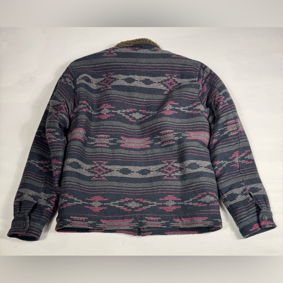 NWT Billabong Barlow Sherpa Shacket Black Red Southwest Boho Men’s L Retail $140 - Picture 6 of 7